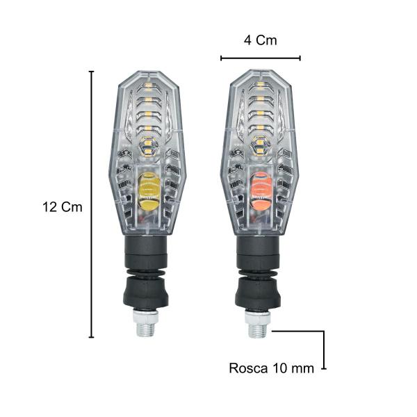 Imagem de Kit 4 Setas Pisca de Led Dianteiro E Traseiro Modelo PF01 Honda CG 150 SPORT 2010 2011 2012 2013 2014 2015