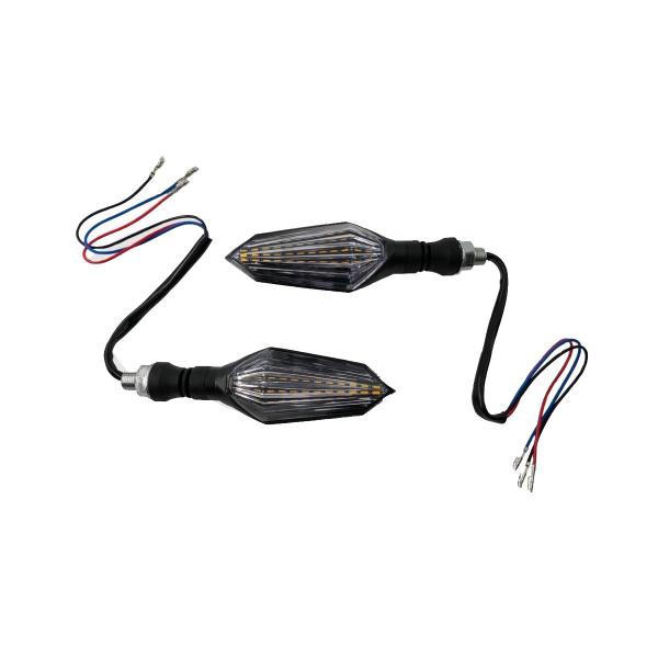 Imagem de KIT 4 Setas Sequenciais de Led Pisca Azul e Amarelo P43S Para Moto Honda CB 300R 2010 2011 2012 2013 2014 2015