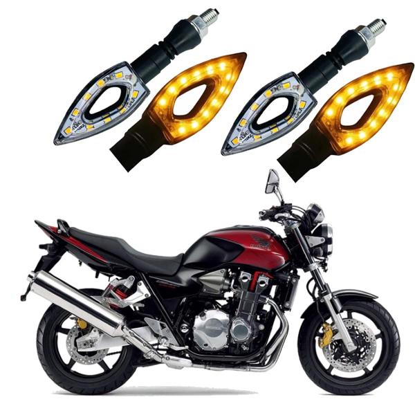 Imagem de Kit 4 Setas Sequenciais Led P01S Flecha Vazado Para Moto HONDA CB 1300R SUPER FOUR 2004 2005 2006 2007 2008 2009