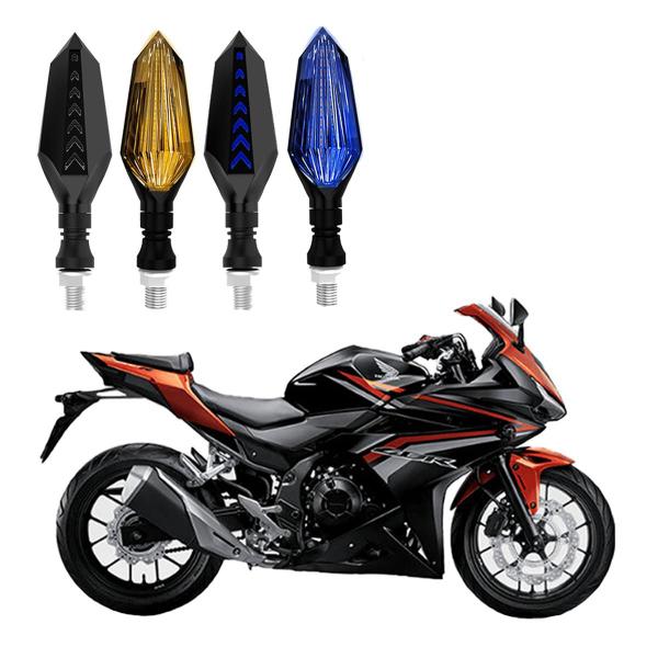 Imagem de KIT 4 Setas Sequenciais Led Universal Pisca Azul P43S Moto Honda CBR 500R 2013 2014 2015 2016 2017 2018201920202021