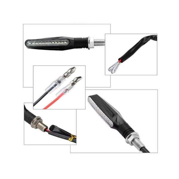 Imagem de KIT 4 Setas Sequenciais Modelo P25B Slim / Palito Para Moto BMW F800 ADVENTURE 2016 2017 2018201920202021