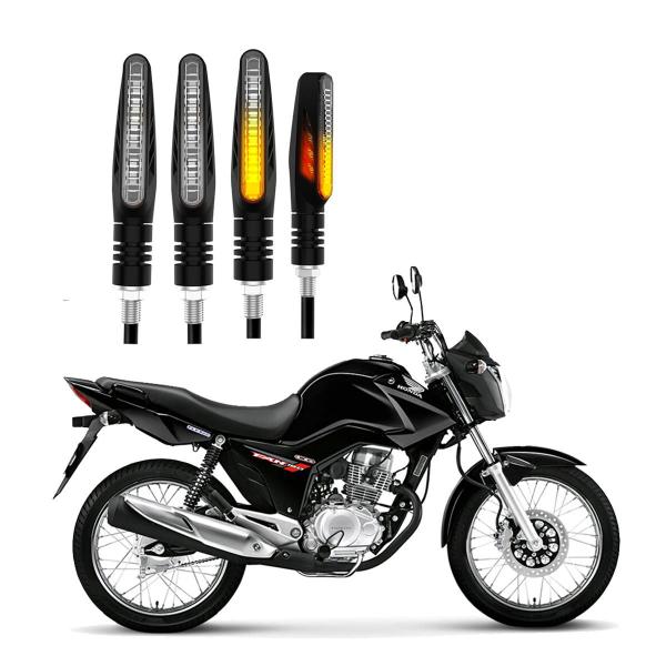 KIT 4 Setas Sequenciais Modelo P25B Slim / Palito Para Moto CG 150 START 2016 2017 2018201920202021 - Stallion Imagem de KIT 4 Setas Sequenciais Modelo P25B Slim / Palito Para Moto CG 150 START 2016 2017 2018201920202021