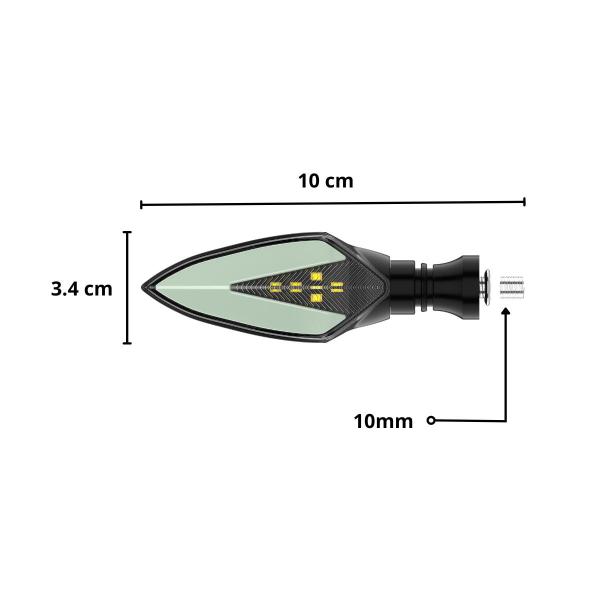 Imagem de KIT 4 Setas Sequenciais Pisca de Led Modelo P35 Para Moto Honda CB 1000R 2016 2017 2018201920202021