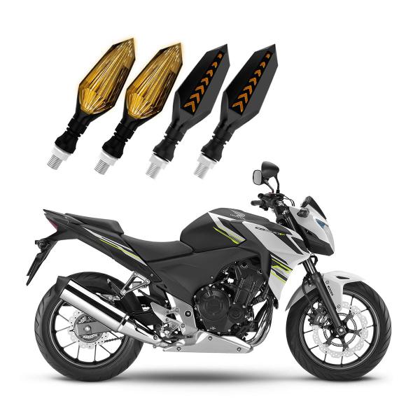 Imagem de KIT 4 Setas Sequenciais Pisca de Led Modelo P43S Honda CB 500F 2010 2011 2012 2013 2014 2015