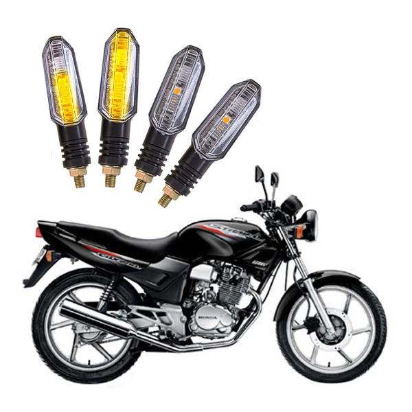 Imagem de Kit 4 Setas Sequenciais Pisca de Led Universal Modelo P50S Moto CBX 200 2010 2011 2012 2013 2014 2015