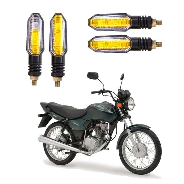 Imagem de Kit 4 Setas Sequenciais Pisca de Led Universal Modelo P50S Moto CG 125 TITAN ES 2016 2017 2018 2019 2020 2021