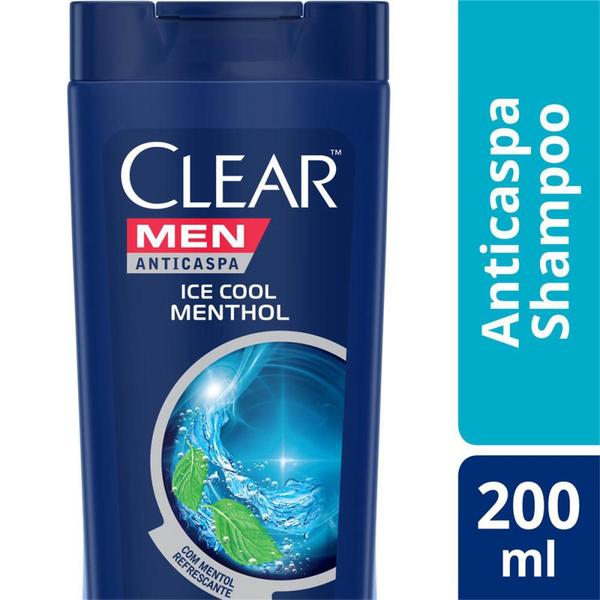 Imagem de Kit 4 Shampoos Clear Men Anticaspa Ice Cool Menthol 200ml