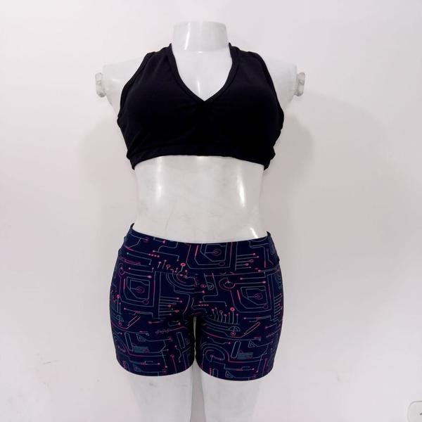 Imagem de Kit 4 Shorts Bermuda Feminina Leggings Estampada Academia