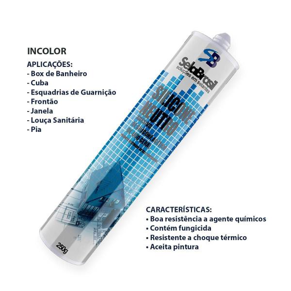 Imagem de Kit 4 Silicone Neutro Incolor Transparente Tubo Uso Geral