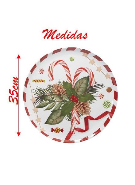 Imagem de Kit 4 Sousplat De Natal Melamina Decoração Natalina 35cm