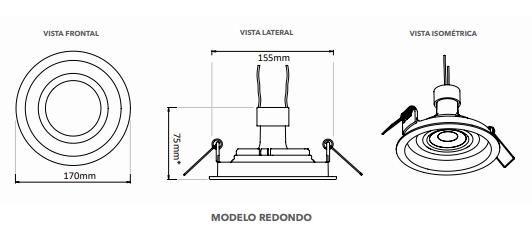 Imagem de KIT 4 Spots EmbutirAR111 Redondo Preto Recuado - SaveEnergy