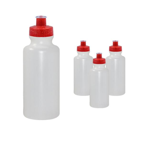 Imagem de Kit 4 Squeezes 550Ml Tampa Fibra Madeira Vermelho