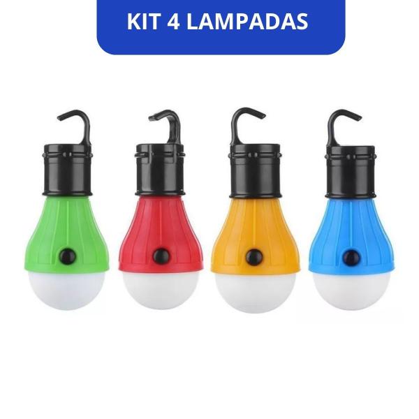 Imagem de Kit 4 Super Lampada Portatil Camping Led Barraca Pesca