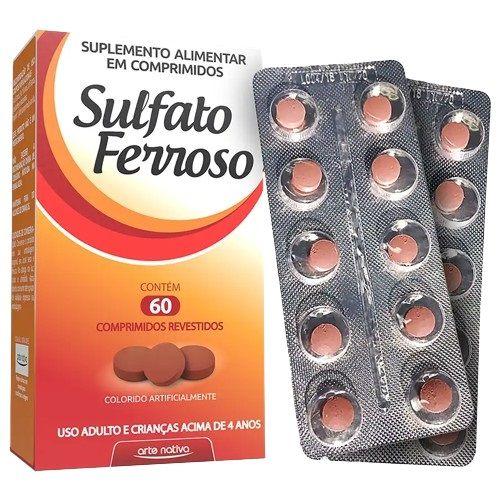 Imagem de Kit 4 Suplemento Alimentar Sulfato Ferroso 60Cpr Arte Nativa