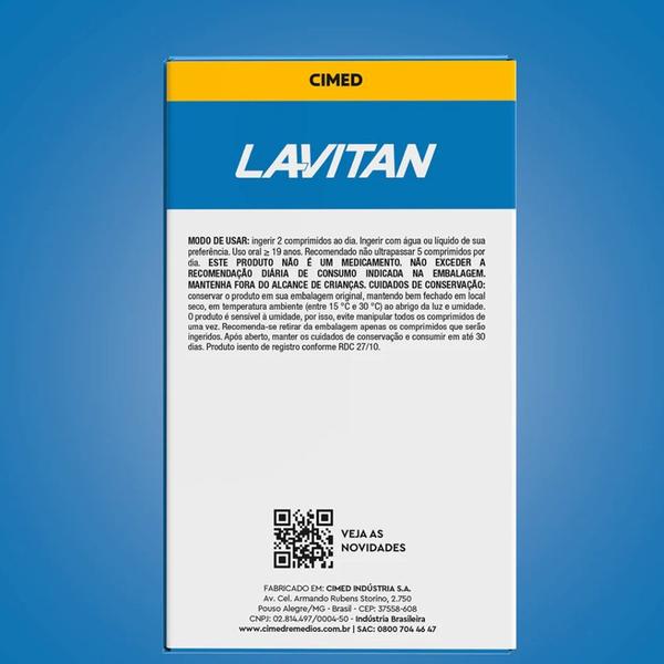 Imagem de Kit 4 Suplemento Lavitan Cálcio Vitam D3 200UI 60Cpr - Cimed