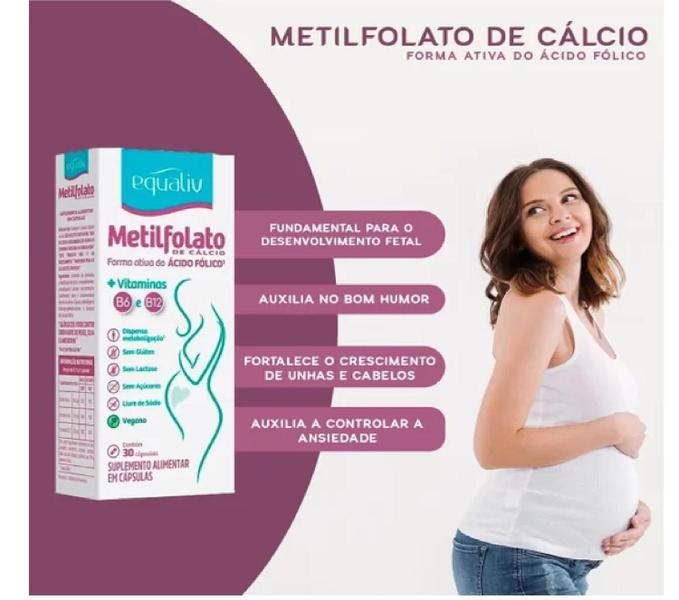 Kit 4 Suplemento Metilfolato Com 30Caps - Equaliv - Equaliv Pharma Industria Imagem de Kit 4 Suplemento Metilfolato Com 30Caps - Equaliv