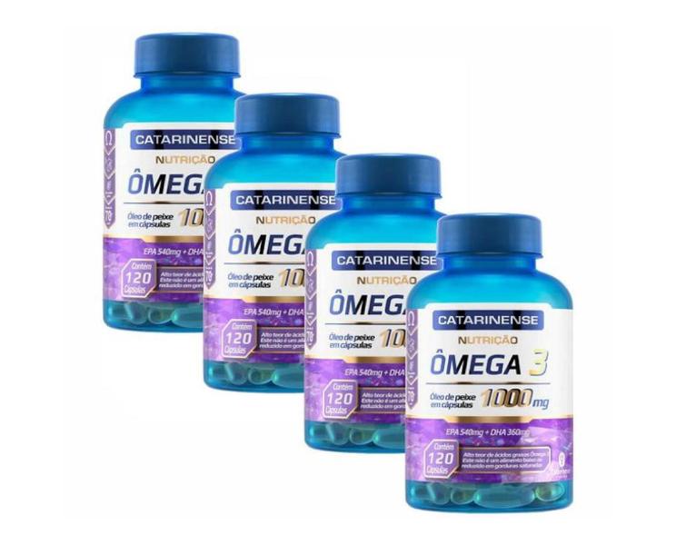 Imagem de Kit 4 Suplemento Omega 3 Com 120Caps - Catarinense