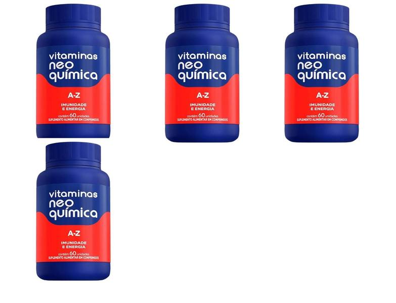 Imagem de Kit 4 Suplementos Alimentares Vitaminas A-Z 60 Cpr  - Neo