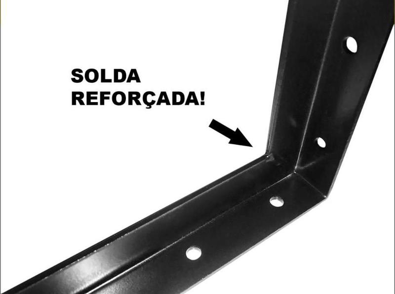 Kit 4 Suporte Mão Francesa Reforçada 50Cm Preto + Parafusos - Big House Shop Imagem de Kit 4 Suporte Mão Francesa Reforçada 50Cm Preto + Parafusos