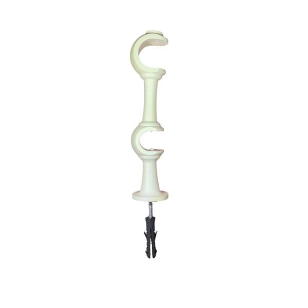 Imagem de Kit 4 Suporte Varão Duplo Cortina Ponteira 19-28Mm Branco