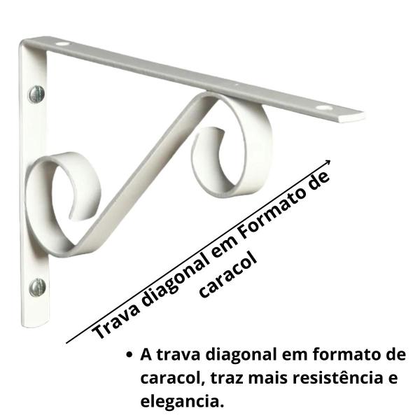 Imagem de Kit 4 Suportes Colonial para Prateleira de 30 cm + Kit Instalação