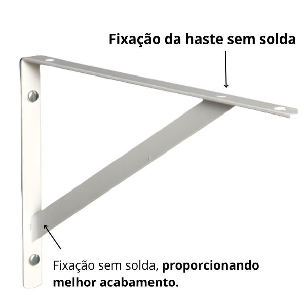 Imagem de Kit 4 Suportes Mão Francesa para Prateleira de 20 cm + kit Instalação 