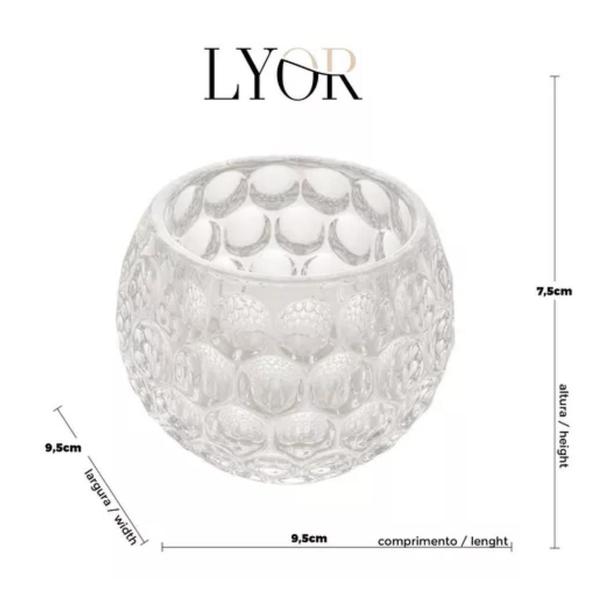 Kit 4 Suportes Porta Vela de Cristal Vidro Bolhas 9cm Castiçal Lyor Pote para Decoração Enfeite Imagem de Kit 4 Suportes Porta Vela de Cristal Vidro Bolhas 9cm Castiçal Lyor Pote para Decoração Enfeite