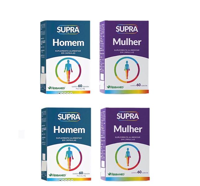 Imagem de Kit 4 Supra Homem E Mulher 60 Cápsulas - Herbamed