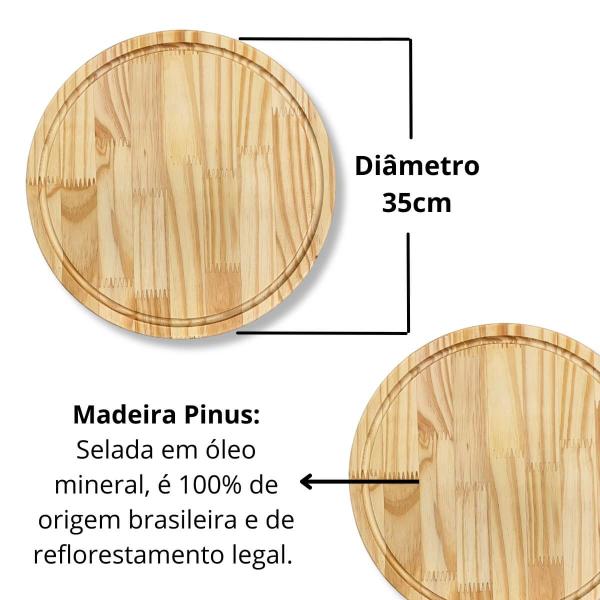 Imagem de Kit 4 Tábuas Petisco 35cm Frios Hambúrguer Mesa Posta Aperitivo