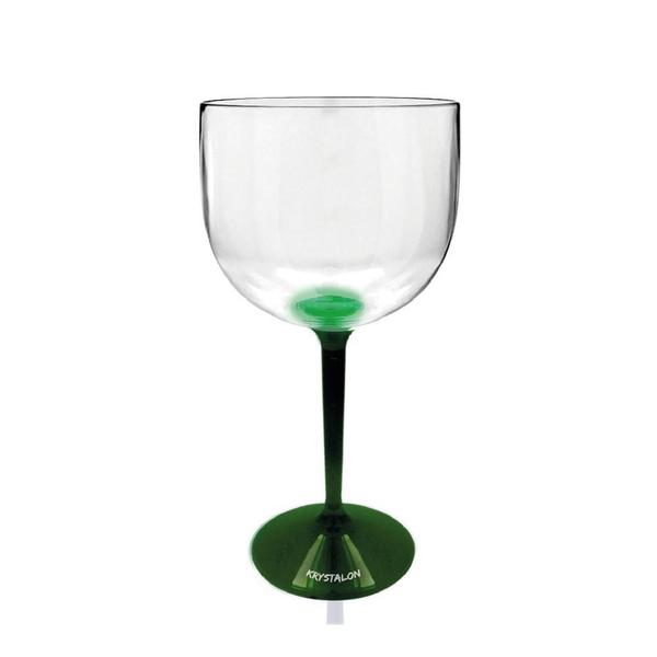 Kit 4 Taças Gin Bicolor Verde Acrílico Poliestireno - Krystalon Imagem de Kit 4 Taças Gin Bicolor Verde Acrílico Poliestireno