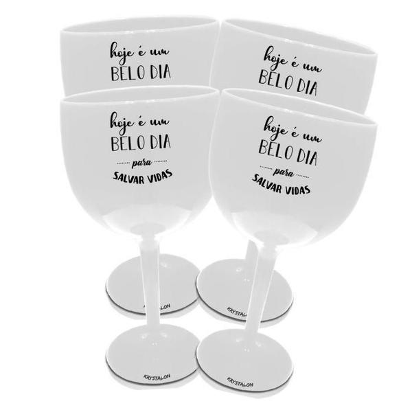 Imagem de Kit 4 Taças Gin Brancas Personalizadas Salvar Vidas