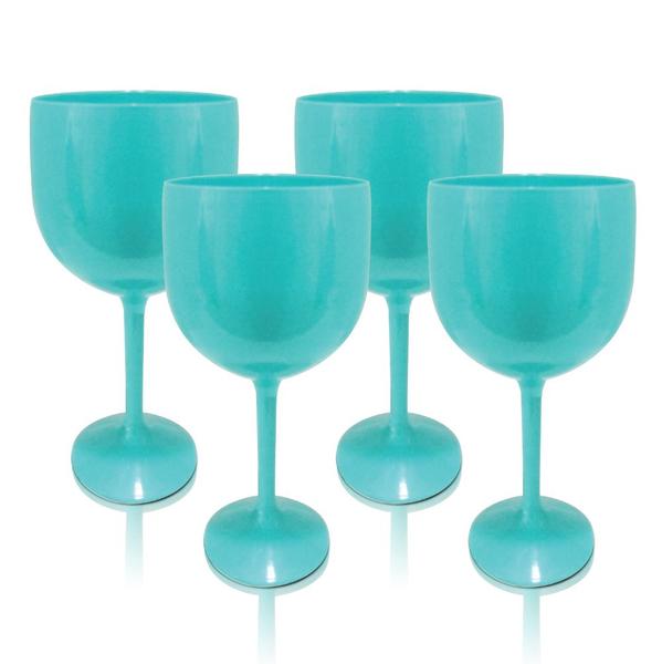 Imagem de Kit 4 Taças Gin KrystalON - Azul Tiffany - 550 ml