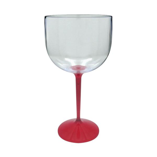 Kit 4 Taças Gin KrystalON - Transparente Com Haste Vermelha Imagem de Kit 4 Taças Gin KrystalON - Transparente Com Haste Vermelha