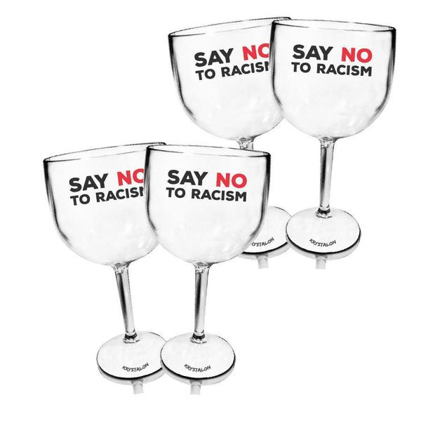 Kit 4 Taças Gin Transparentes Personalizadas No Racism - Krystalon Imagem de Kit 4 Taças Gin Transparentes Personalizadas No Racism
