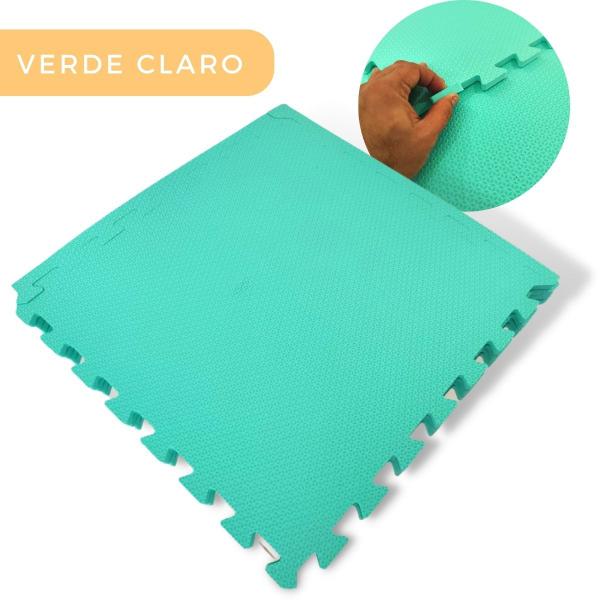 Imagem de KIT 4 TAPETE DE EVA 50X50 - 10MM DIVERSAS CORES (1m²)  + 8 Bordas para Criança Bebe Infantil Atividades Interativo Anti Deslizante Emborrachado