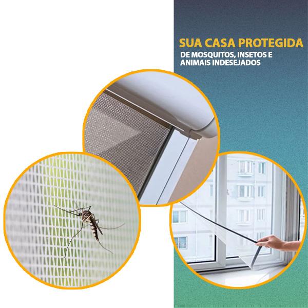 Imagem de Kit 4 Tela Mosquiteiro Para Janela Tiras Autocolantes 130x150cm Anti-Mosquito Baratas e Insetos com Adesivo Colante