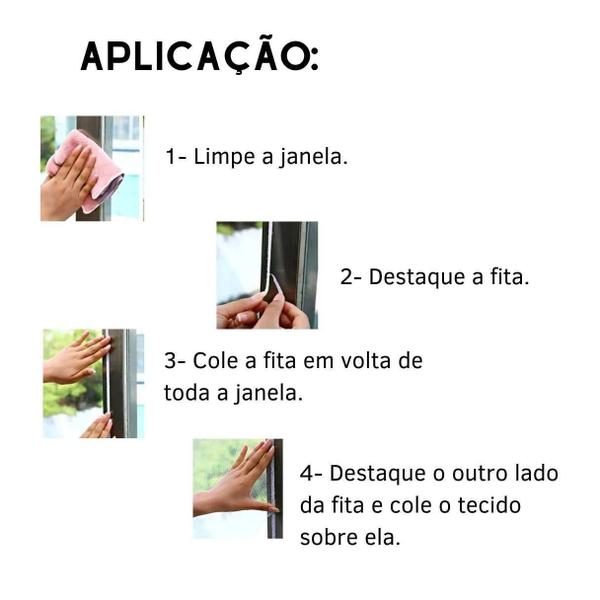 Imagem de Kit 4 Telas Mosqueteiro Proteção Janela Anti Inseto Mosquito