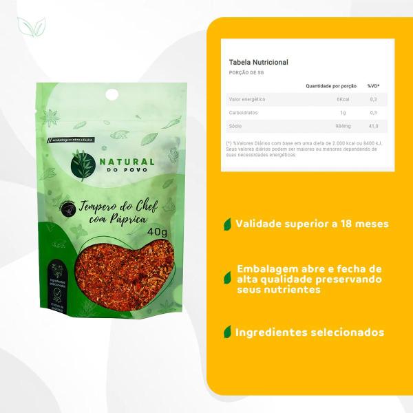 Imagem de Kit 4 Tempero Do Chef Com Páprica Importada Qualidade Superior Pouch 40g