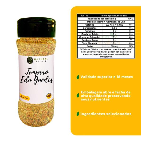 Imagem de Kit 4 Tempero Edu Guedes Ingredientes Selecionados Premium Pote com Dosador 60g 