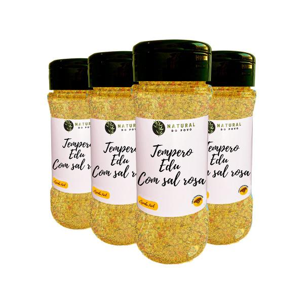 Kit 4 Tempero Edu Guedes Ingredientes Selecionados Premium Pote com Dosador 60g - Natural do Povo Imagem de Kit 4 Tempero Edu Guedes Ingredientes Selecionados Premium Pote com Dosador 60g