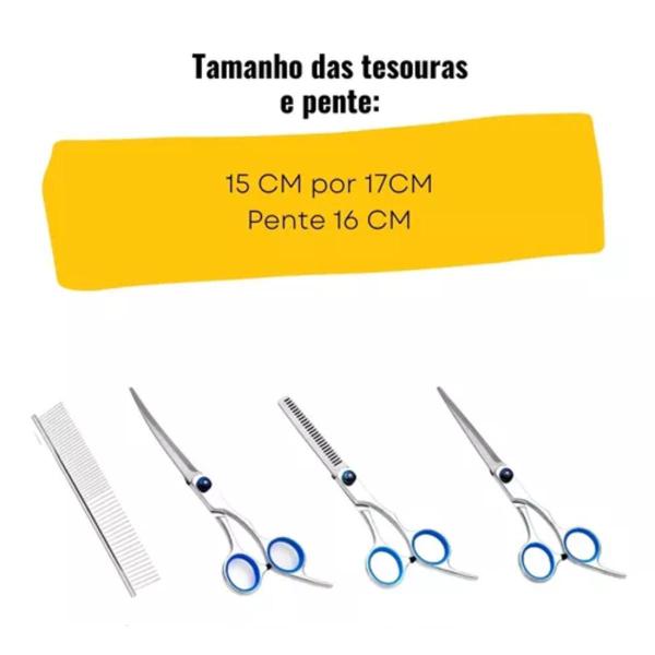 Imagem de Kit 4 Tesouras Pet Shop Profissionais Banho Tosa 6 Polegadas