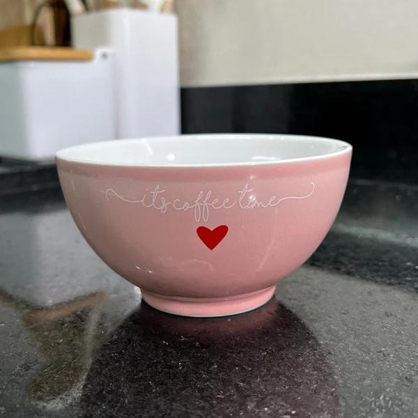 Imagem de Kit 4 Tigelas Bowl de Porcelana Lamour Hauskraft 440ml Rosa