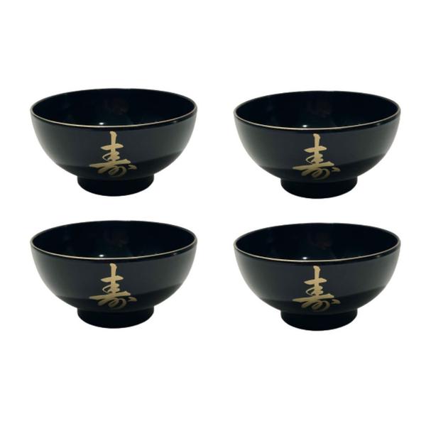 Imagem de Kit 4 Tigelas Cumbuca Bowl Para Poke Sopa Lamen Missoshiro Preto