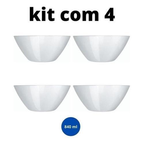 Imagem de Kit 4 Tigelas Redondas Saladeira Bowl Vidro Nadir 840Ml