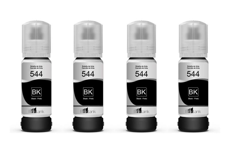 Kit 4 Tinta 544 Preta L3210 3150 L3250 L3160 L529 - InkTank Imagem de Kit 4 Tinta 544 Preta L3210 3150 L3250 L3160 L529