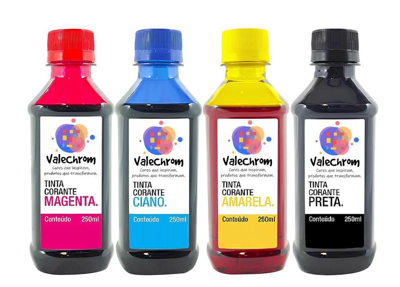 Kit 4 Tinta Compatível Canon MG2410 MG2510 TS3110 PG145 CL146 de 250ml - ValeChrom Imagem de Kit 4 Tinta Compatível Canon MG2410 MG2510 TS3110 PG145 CL146 de 250ml