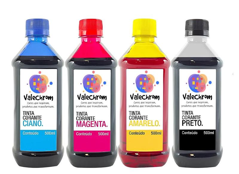 Kit 4 Tinta Compatível Canon PG-145 CL-146 e PG-140 CL-141 de 500ml - ValeChrom Imagem de Kit 4 Tinta Compatível Canon PG-145 CL-146 e PG-140 CL-141 de 500ml