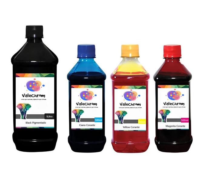 Imagem de Kit 4 Tinta Compatível HP 667 664 662 667 664 662 2,5L BK Pigmentado