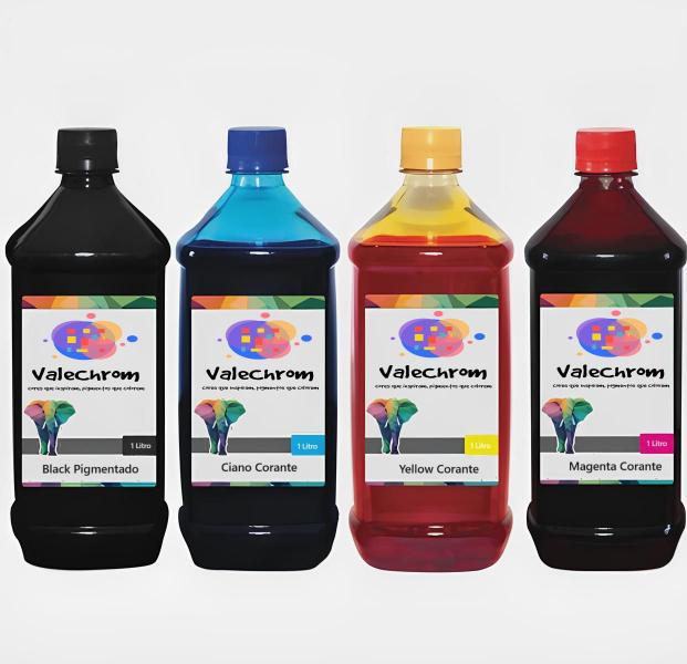 Kit 4 Tinta Compatível HP 667 664 662 667 664 662 de 1L BK Pigmentado - ValeChrom Imagem de Kit 4 Tinta Compatível HP 667 664 662 667 664 662 de 1L BK Pigmentado