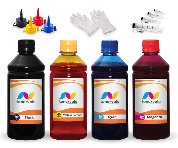 Kit 4 Tinta Compatível Para HP 4615 670xl 500ml - Toner Vale Imagem de Kit 4 Tinta Compatível Para HP 4615 670xl 500ml